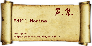 Pál Norina névjegykártya